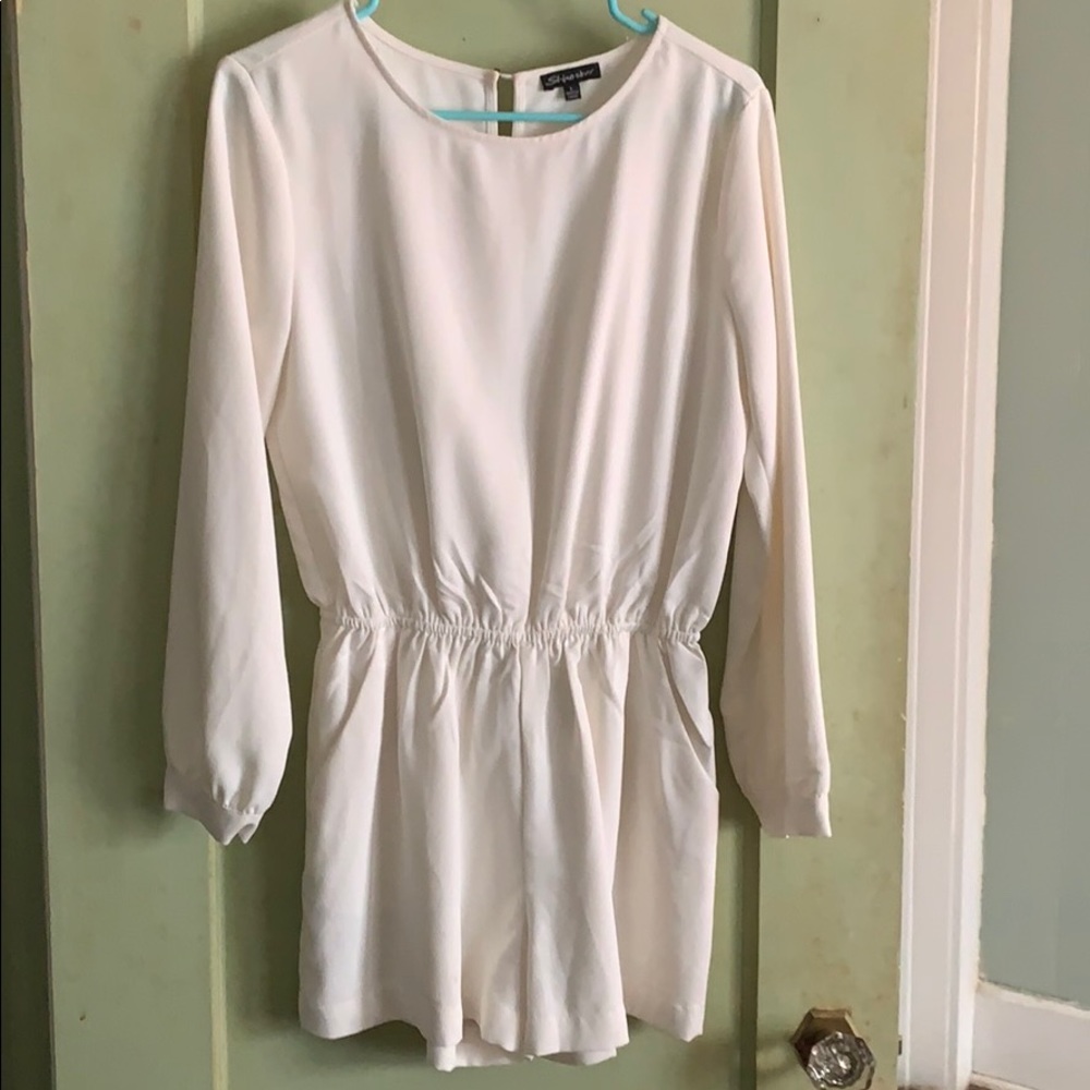 Long sleeve white romper
